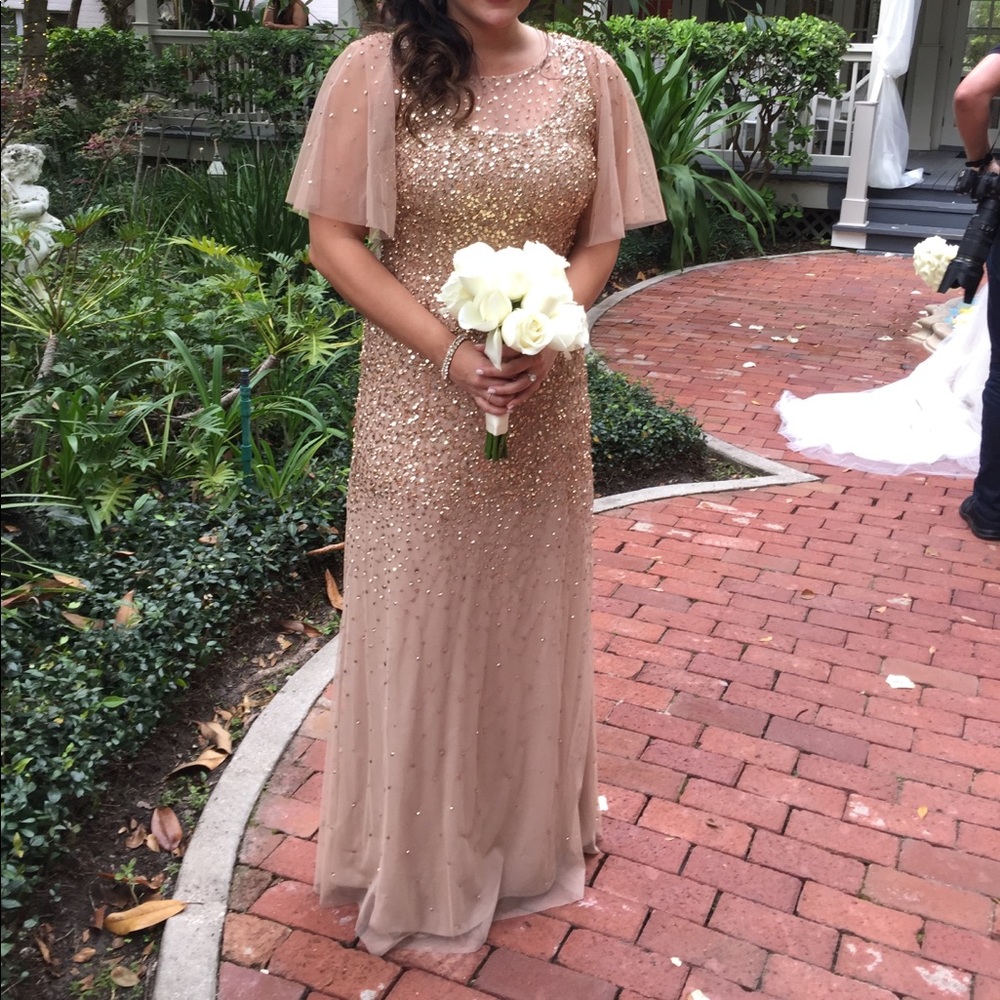 Adrianna Papell Flutter Sequin Gown